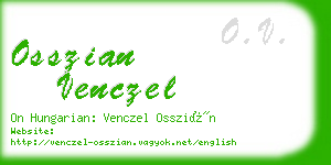 osszian venczel business card